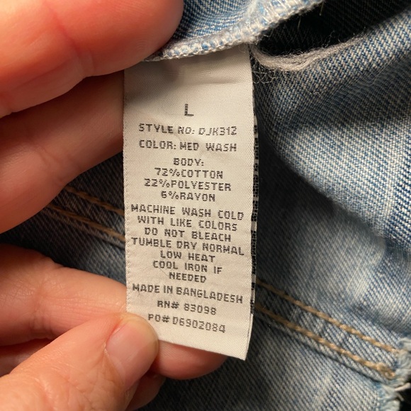 Ci Sono Light Blue Distressed Jean Jacket - Picture 4 of 5